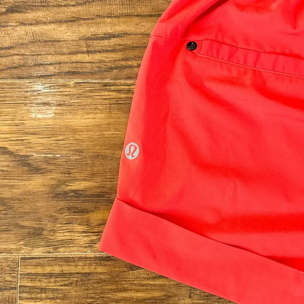 Lululemon Spring Break Away Short Red Coral Cuffed Athletic Shorts Women's 6